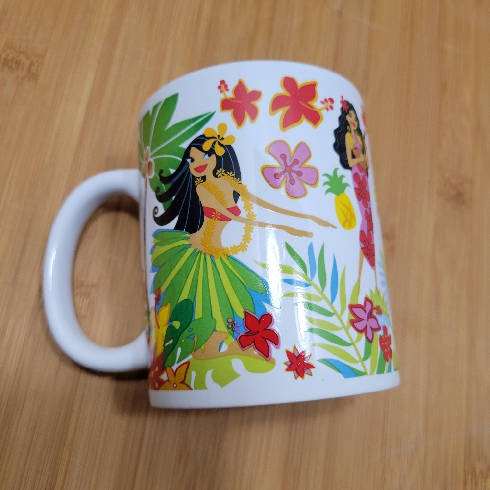 Island Hula Honeys Hawaiian luau coffee mug hula dancers cup